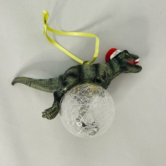 Design Toscano Blitzer the T-Rex Holiday Ornament Before reindeer, Santa's sleig - Picture 3 of 4
